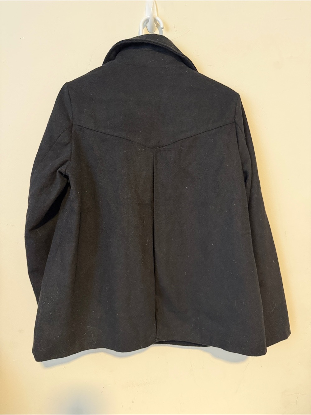 Women's Black Wool Toggle Jacket - Picture 4 of 4